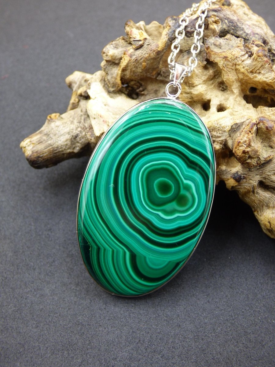 Malachit - 925 Sterling Silber Edelstein Kette Natur blau Rarität Heilstein Kristall Mann Frau Er Sie Geschenk Freund Bruder - Art of Nature Berlin