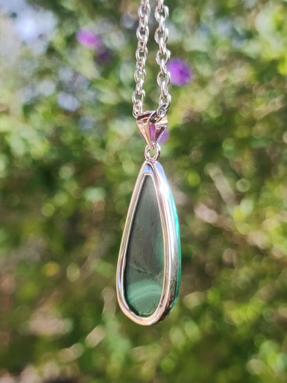 Malachit - 925 Sterling Silber Edelstein Kette Natur blau Rarität Heilstein Kristall Mann Frau Er Sie Geschenk Freund Bruder - Art of Nature Berlin