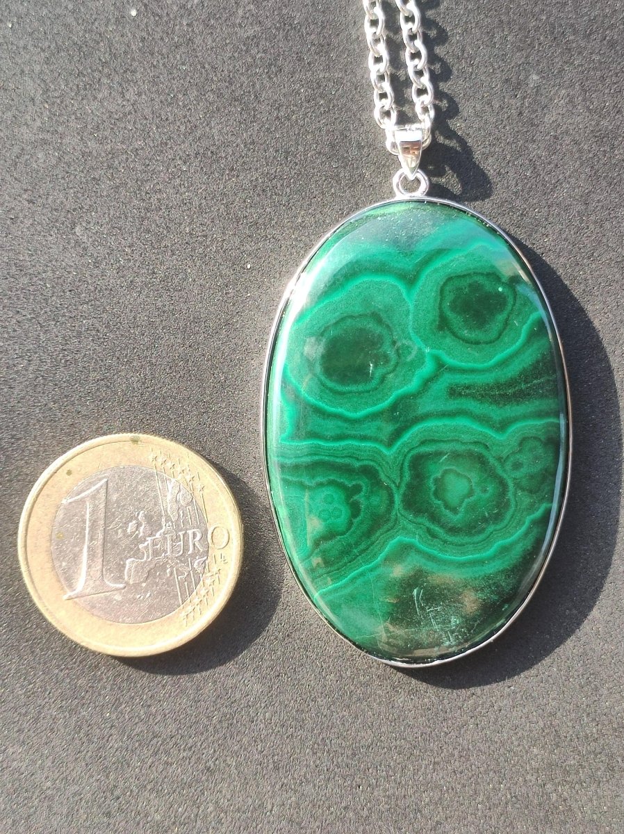 Malachit - 925 Sterling Silber Edelstein Kette Natur blau Rarität Heilstein Kristall Mann Frau Er Sie Geschenk Freund Bruder - Art of Nature Berlin