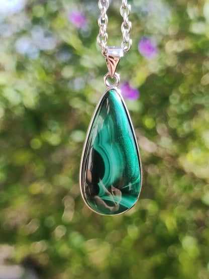 Malachit - 925 Sterling Silber Edelstein Kette Natur blau Rarität Heilstein Kristall Mann Frau Er Sie Geschenk Freund Bruder - Art of Nature Berlin