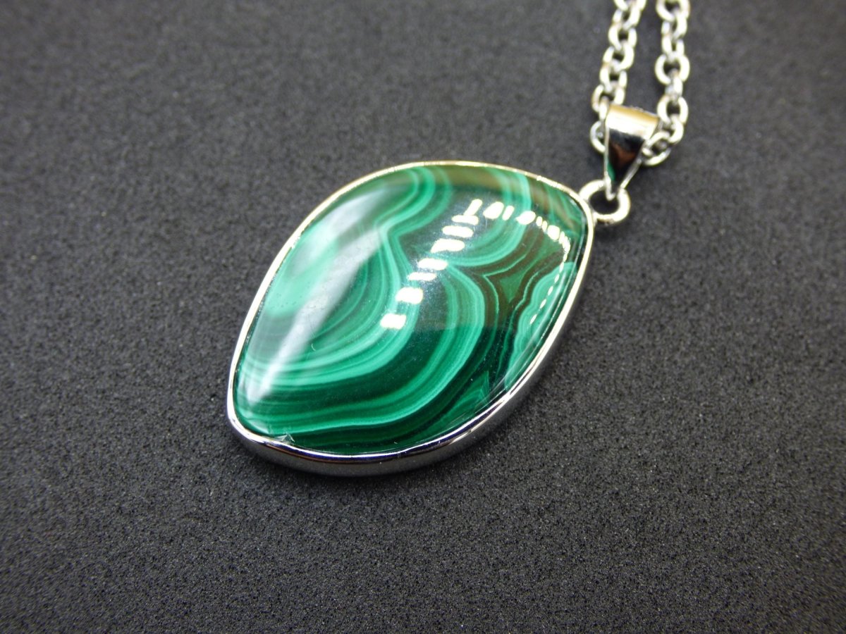 Malachit - 925 Sterling Silber Edelstein Kette Natur blau Rarität Heilstein Kristall Mann Frau Er Sie Geschenk Freund Bruder - Art of Nature Berlin