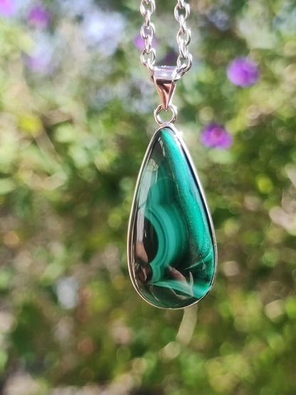 Malachit - 925 Sterling Silber Edelstein Kette Natur blau Rarität Heilstein Kristall Mann Frau Er Sie Geschenk Freund Bruder - Art of Nature Berlin