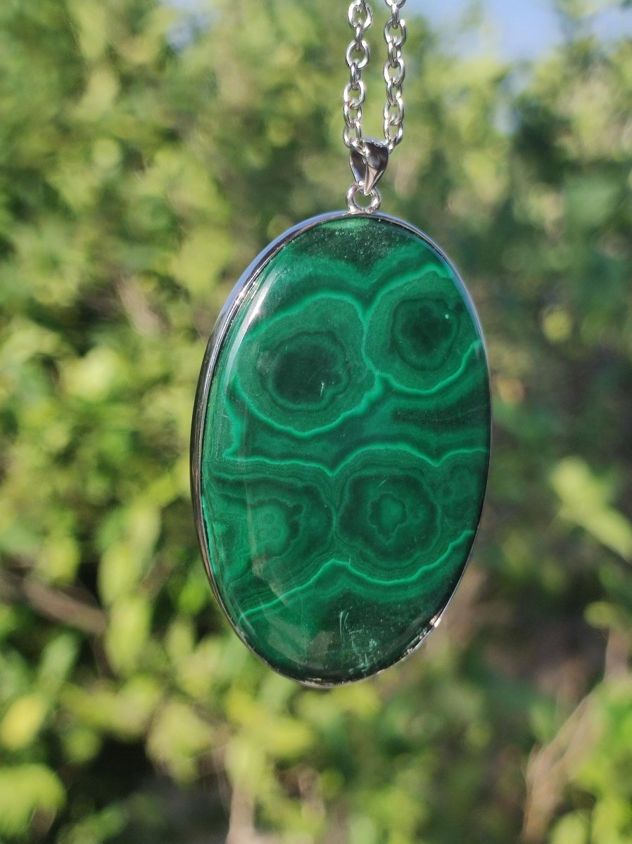 Malachit - 925 Sterling Silber Edelstein Kette Natur blau Rarität Heilstein Kristall Mann Frau Er Sie Geschenk Freund Bruder - Art of Nature Berlin