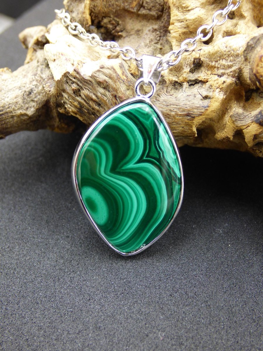 Malachit - 925 Sterling Silber Edelstein Kette Natur blau Rarität Heilstein Kristall Mann Frau Er Sie Geschenk Freund Bruder - Art of Nature Berlin