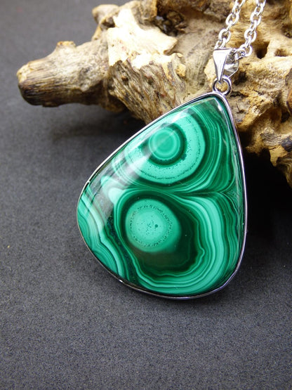 Malachit - 925 Sterling Silber Edelstein Kette Natur blau Rarität Heilstein Kristall Mann Frau Er Sie Geschenk Freund Bruder - Art of Nature Berlin