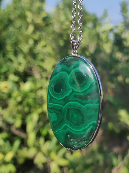 Malachit - 925 Sterling Silber Edelstein Kette Natur blau Rarität Heilstein Kristall Mann Frau Er Sie Geschenk Freund Bruder - Art of Nature Berlin