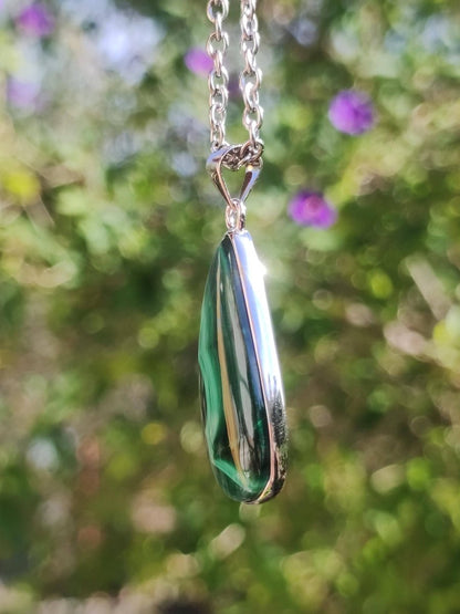 Malachit - 925 Sterling Silber Edelstein Kette Natur blau Rarität Heilstein Kristall Mann Frau Er Sie Geschenk Freund Bruder - Art of Nature Berlin