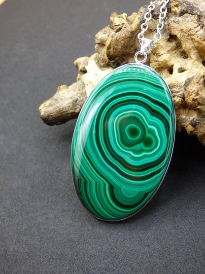 Malachit - 925 Sterling Silber Edelstein Kette Natur blau Rarität Heilstein Kristall Mann Frau Er Sie Geschenk Freund Bruder - Art of Nature Berlin