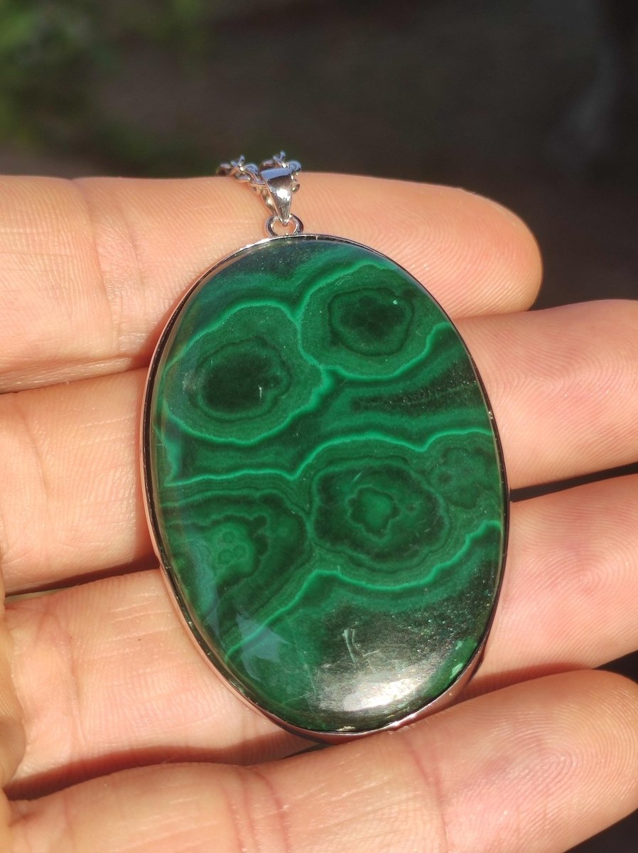 Malachit - 925 Sterling Silber Edelstein Kette Natur blau Rarität Heilstein Kristall Mann Frau Er Sie Geschenk Freund Bruder - Art of Nature Berlin