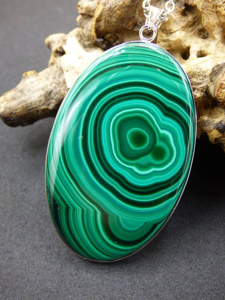 Malachit - 925 Sterling Silber Edelstein Kette Natur blau Rarität Heilstein Kristall Mann Frau Er Sie Geschenk Freund Bruder - Art of Nature Berlin