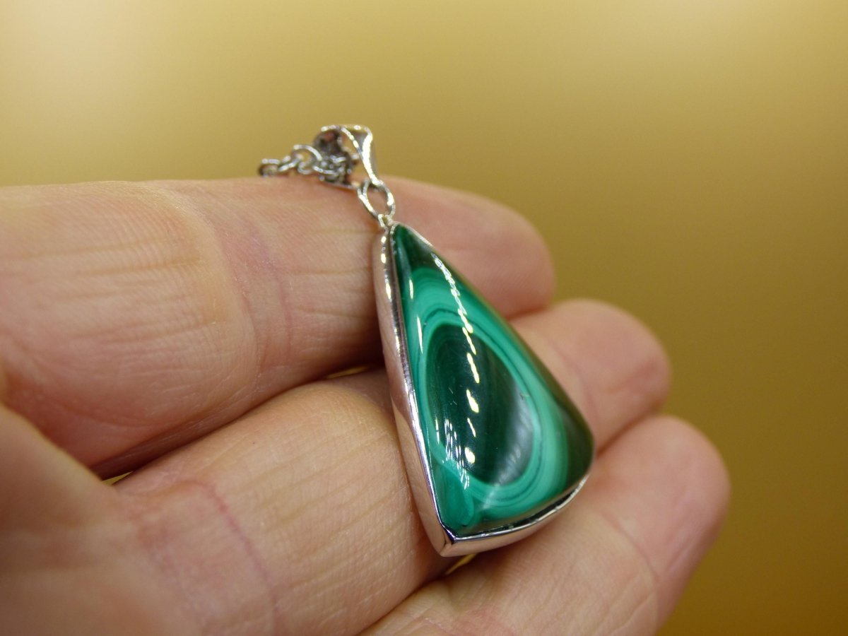 Malachit - 925 Sterling Silber Edelstein Kette Natur blau Rarität Heilstein Kristall Mann Frau Er Sie Geschenk Freund Bruder - Art of Nature Berlin