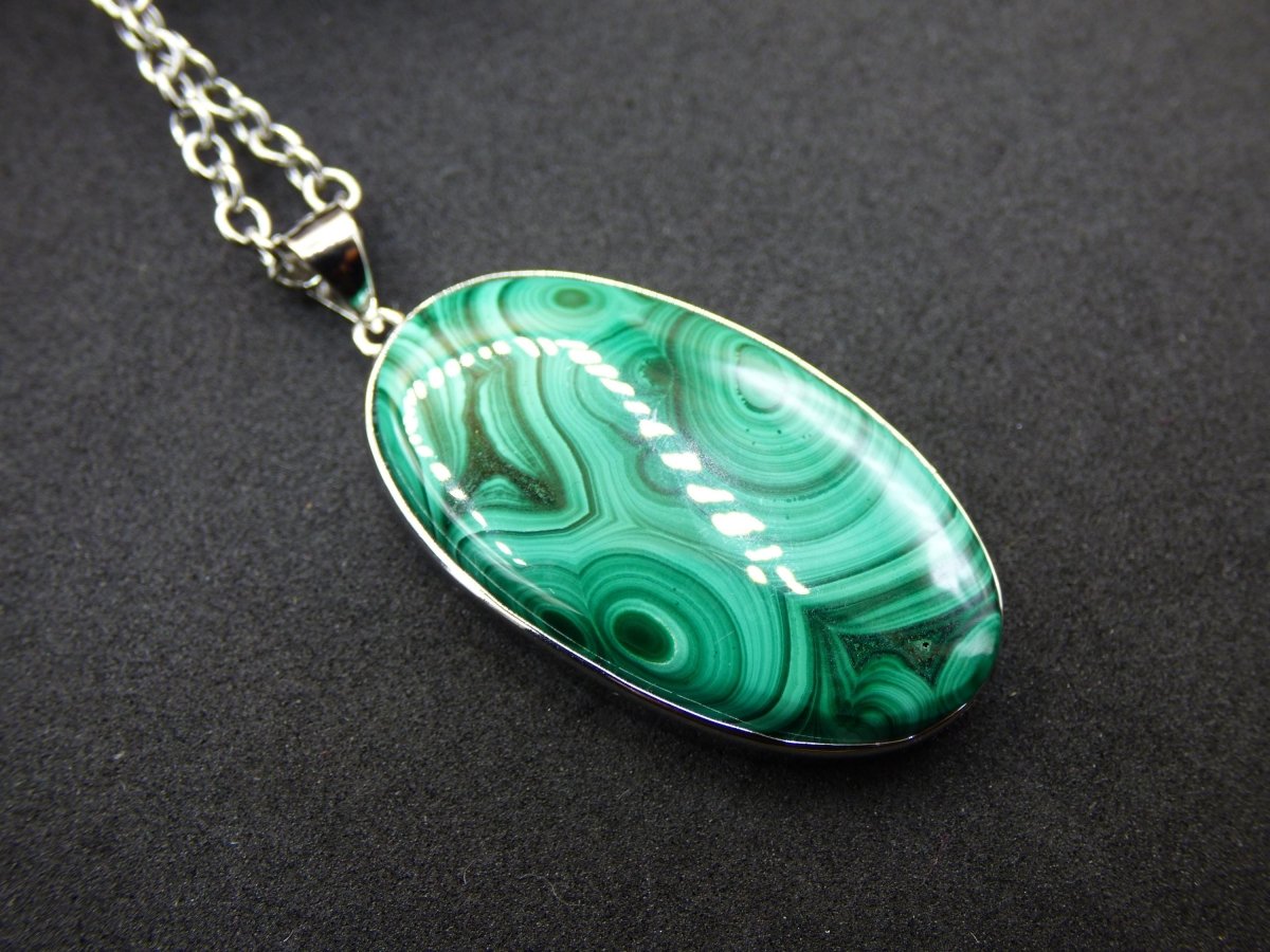Malachit - 925 Sterling Silber Edelstein Kette Natur blau Rarität Heilstein Kristall Mann Frau Er Sie Geschenk Freund Bruder - Art of Nature Berlin