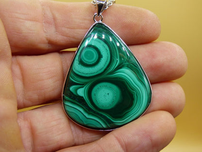 Malachit - 925 Sterling Silber Edelstein Kette Natur blau Rarität Heilstein Kristall Mann Frau Er Sie Geschenk Freund Bruder - Art of Nature Berlin