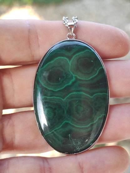 Malachit - 925 Sterling Silber Edelstein Kette Natur blau Rarität Heilstein Kristall Mann Frau Er Sie Geschenk Freund Bruder - Art of Nature Berlin