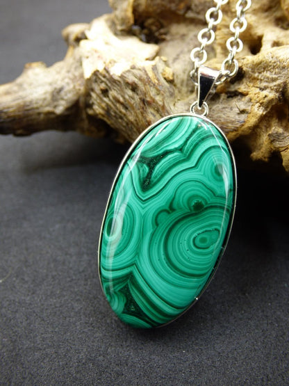Malachit - 925 Sterling Silber Edelstein Kette Natur blau Rarität Heilstein Kristall Mann Frau Er Sie Geschenk Freund Bruder - Art of Nature Berlin