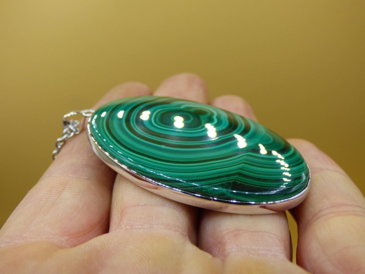 Malachit - 925 Sterling Silber Edelstein Kette Natur blau Rarität Heilstein Kristall Mann Frau Er Sie Geschenk Freund Bruder - Art of Nature Berlin
