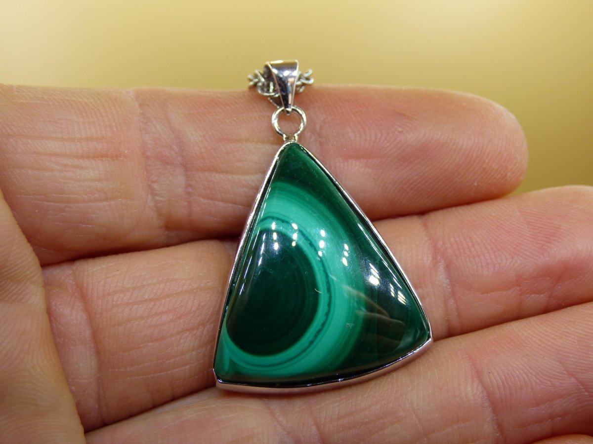 Malachit - 925 Sterling Silber Edelstein Kette Natur blau Rarität Heilstein Kristall Mann Frau Er Sie Geschenk Freund Bruder - Art of Nature Berlin