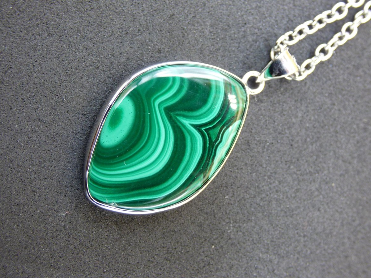 Malachit - 925 Sterling Silber Edelstein Kette Natur blau Rarität Heilstein Kristall Mann Frau Er Sie Geschenk Freund Bruder - Art of Nature Berlin