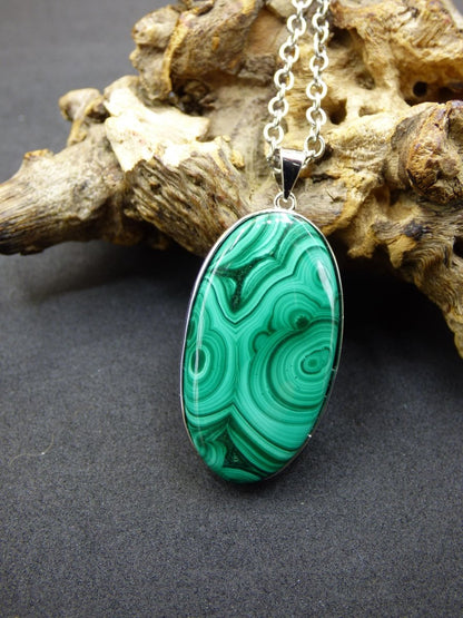 Malachit - 925 Sterling Silber Edelstein Kette Natur blau Rarität Heilstein Kristall Mann Frau Er Sie Geschenk Freund Bruder - Art of Nature Berlin