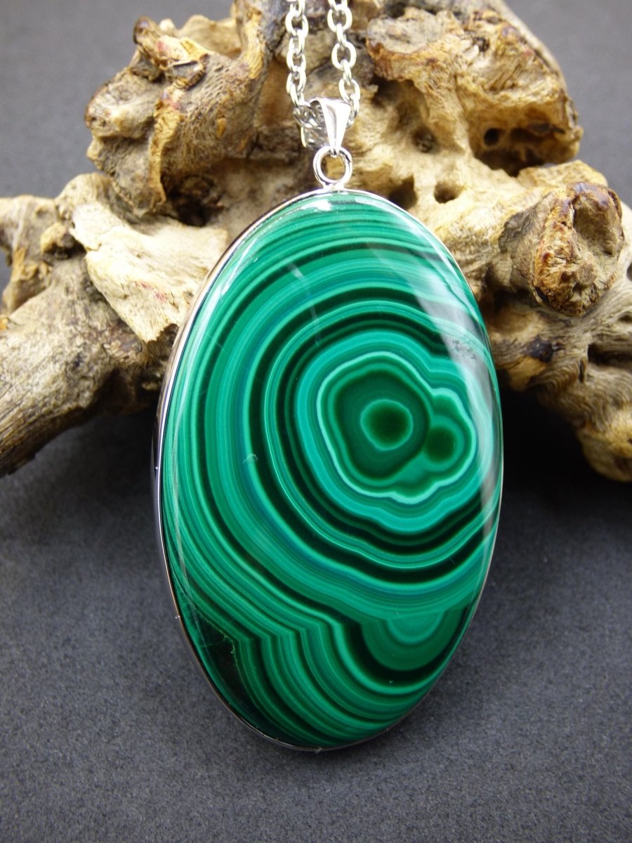 Malachit - 925 Sterling Silber Edelstein Kette Natur blau Rarität Heilstein Kristall Mann Frau Er Sie Geschenk Freund Bruder - Art of Nature Berlin