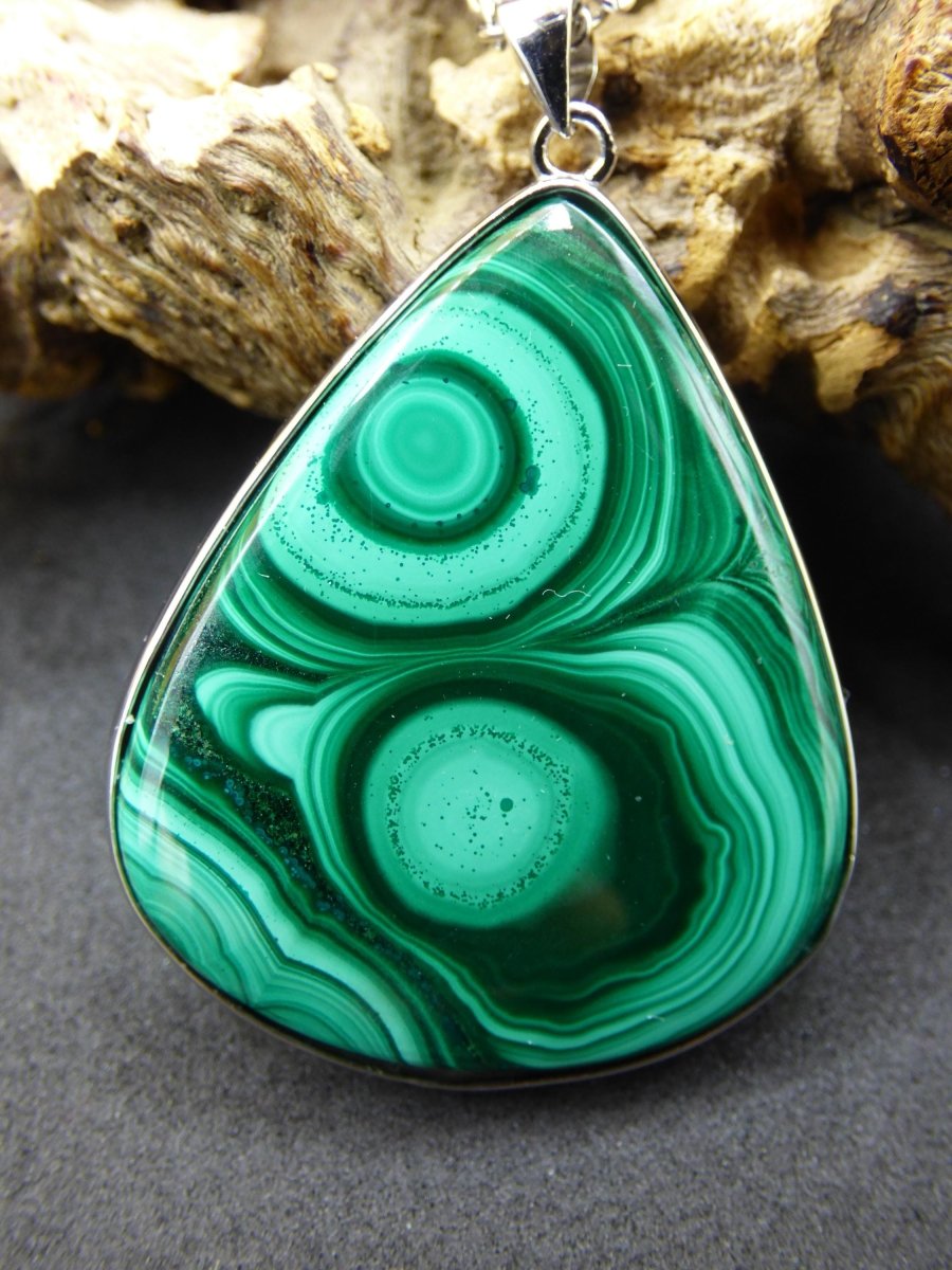 Malachit - 925 Sterling Silber Edelstein Kette Natur blau Rarität Heilstein Kristall Mann Frau Er Sie Geschenk Freund Bruder - Art of Nature Berlin