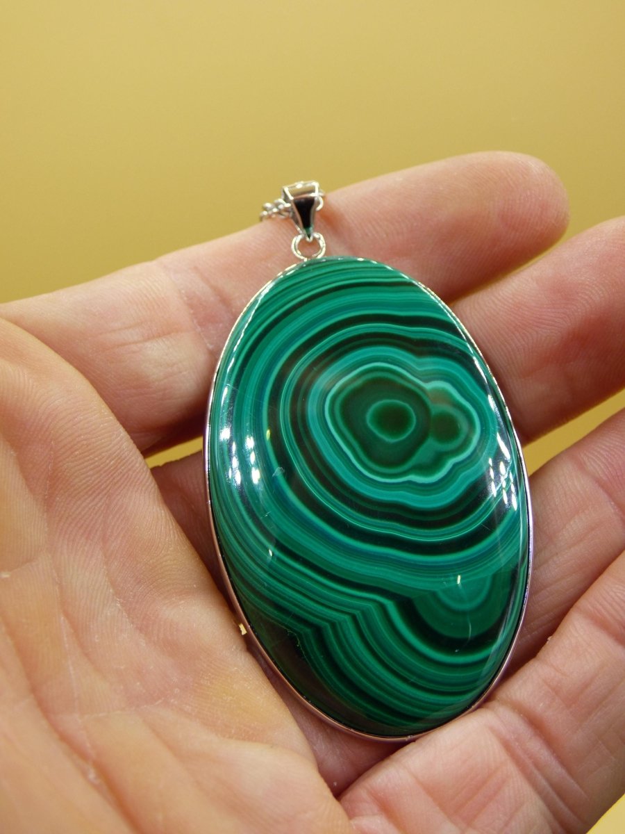 Malachit - 925 Sterling Silber Edelstein Kette Natur blau Rarität Heilstein Kristall Mann Frau Er Sie Geschenk Freund Bruder - Art of Nature Berlin