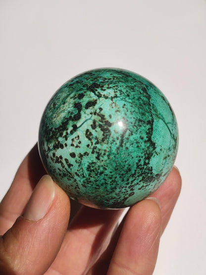 Malachit + Chrysocoll Sphere A ~ Magische Edelstein Kugel & Deko Crystal Meditation Heilstein Rarität Sammler Mineral Rund Chrysokolla - Art of Nature Berlin