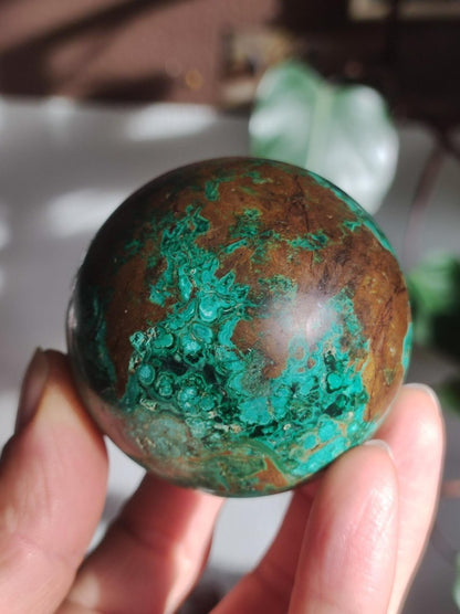 Malachit + Chrysocoll Sphere A ~ Magische Edelstein Kugel & Deko Crystal Meditation Heilstein Rarität Sammler Mineral Rund Chrysokolla - Art of Nature Berlin