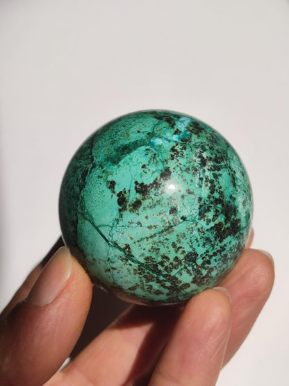 Malachit + Chrysocoll Sphere A ~ Magische Edelstein Kugel & Deko Crystal Meditation Heilstein Rarität Sammler Mineral Rund Chrysokolla - Art of Nature Berlin