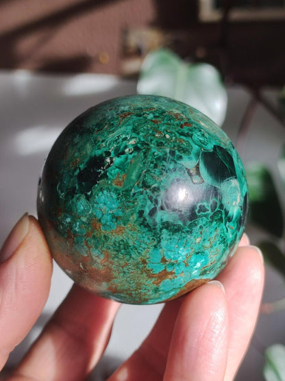 Malachit + Chrysocoll Sphere A ~ Magische Edelstein Kugel & Deko Crystal Meditation Heilstein Rarität Sammler Mineral Rund Chrysokolla - Art of Nature Berlin