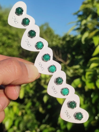 Malachit grün Ohrstecker 925 Sterling Silber AAA Rarität Schmuck Frau Ohrringe Edelstein Heilstein Geschenk Schmuck Edel Selten - Art of Nature Berlin