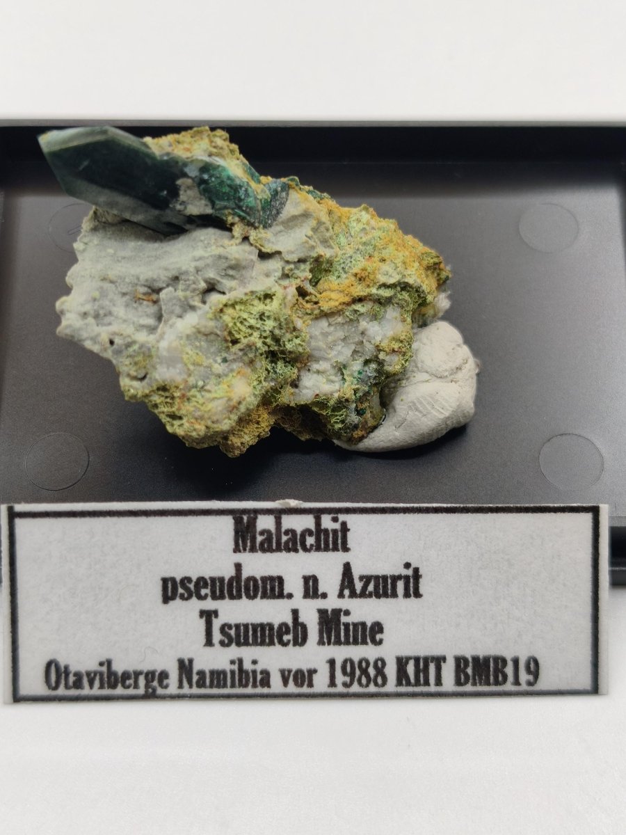 Malachit pseudomorph nach Azurit | Tsumeb Mine Namibia | Historische Mineralstufe vor 1988 | Seltenes Sammler Kristall Stufe Mineral - Art of Nature Berlin