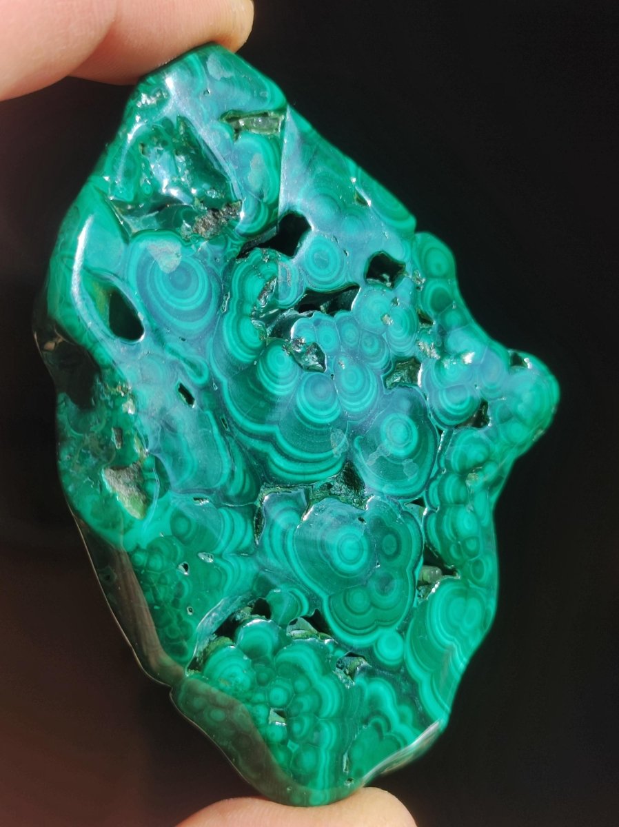 Malachit Scheibe Bull Eye / Dekostück / Sammler Mineral Haus Wohnen Energie Heilstein GOA Boho Ethno Natur grün intensiv Platte grün Rarität - Art of Nature Berlin