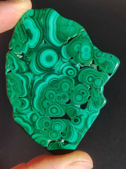 Malachit Scheibe Bull Eye / Dekostück / Sammler Mineral Haus Wohnen Energie Heilstein GOA Boho Ethno Natur grün intensiv Platte grün Rarität - Art of Nature Berlin