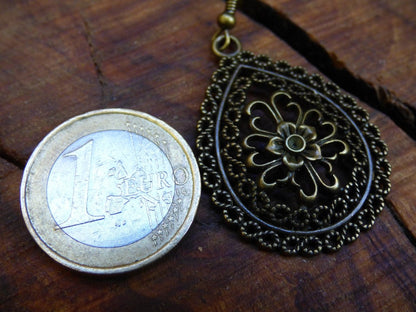 Mandala Blume ~ Ohrringe aus Antik Bronze ~Goa ~Hippie ~Vintage ~Indien ~Boho ~Ethno ~Sonne - Art of Nature Berlin