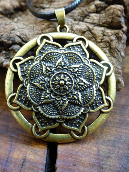 Mandala Blumen Stern Amulet Kette (4) Antik Bronze ~Tibet ~HIPPIE ~GOA ~Boho ~Tibet ~Ethno ~Nature ~Esoterik ~Ethnic ~Indian - Art of Nature Berlin