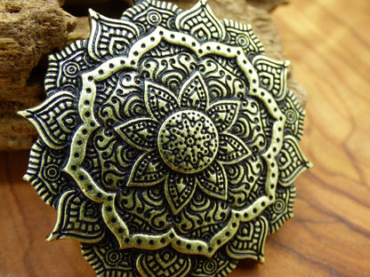 Mandala Blumen Stern OM ॐ Amulet Kette Antik Bronze oder Silber ~Tibet ~HIPPIE ~GOA ~Boho ~Tibet ~Ethno ~Nature ~Esoterik ~Ethnic ~Indian - Art of Nature Berlin