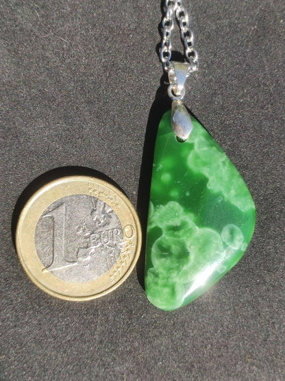 Maw Sit Sit Jade *Rarität* ~ Edelstein Kette inkl. 925 Sterling Silber Öse Anhänger Natur Heilstein Kristall Geschenk Frau Sie Er Freundin - Art of Nature Berlin