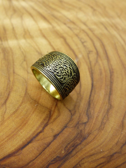 Messing Ring Tibet ~ Golden ~HIPPIE Schmuck ~GOA ~Boho ~Ethno ~Nature ~Indian ~Vintage ~Rasta Dreadperle groß - Art of Nature Berlin