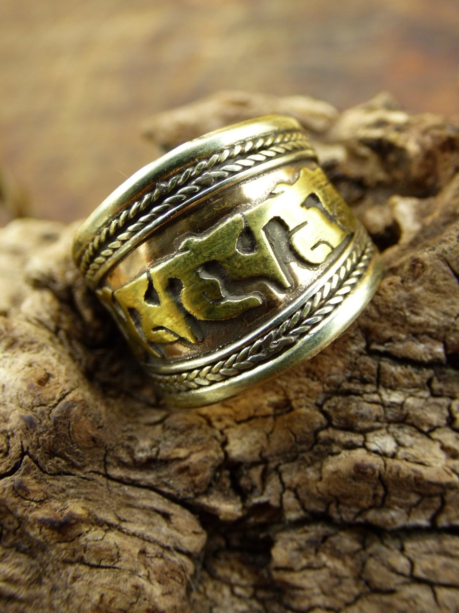 Messing "Tibet" Ring oder Dreadlockperle ~Antik Bronze~ Breads Dreads ~HIPPIE ~GOA ~Boho ~Ethno ~Nature ~Indian ~Vintage ~Rasta - Art of Nature Berlin