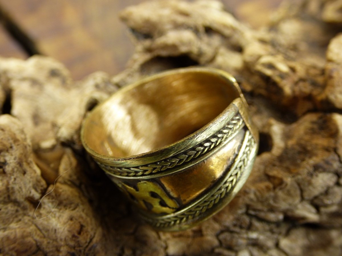 Messing "Tibet" Ring oder Dreadlockperle ~Antik Bronze~ Breads Dreads ~HIPPIE ~GOA ~Boho ~Ethno ~Nature ~Indian ~Vintage ~Rasta - Art of Nature Berlin