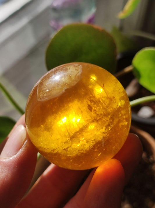 Mica Fluorit Gelb AAA Edelstein Kugel Deko Sphere Massage Kristall Sammler Meditation Heilstein Frau Mann Geschenk Er Sie Haus Wohn Energie - Art of Nature Berlin