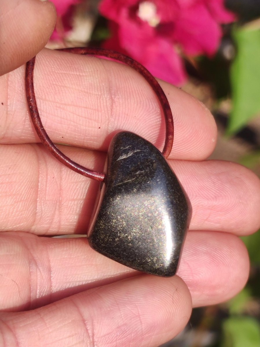 Midnight Lemurian Jade Black Schwarze Jade ~ Edelstein Kette ~HIPPIE ~GOA ~Boho ~Tibet ~Ethno ~Nature ~Donut ~Schutzsymbol ~Heilstein - Art of Nature Berlin