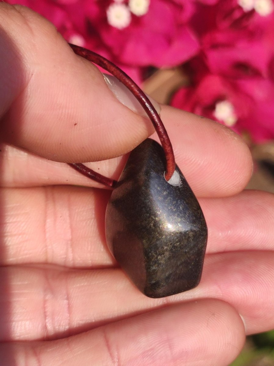 Midnight Lemurian Jade Black Schwarze Jade ~ Edelstein Kette ~HIPPIE ~GOA ~Boho ~Tibet ~Ethno ~Nature ~Donut ~Schutzsymbol ~Heilstein - Art of Nature Berlin