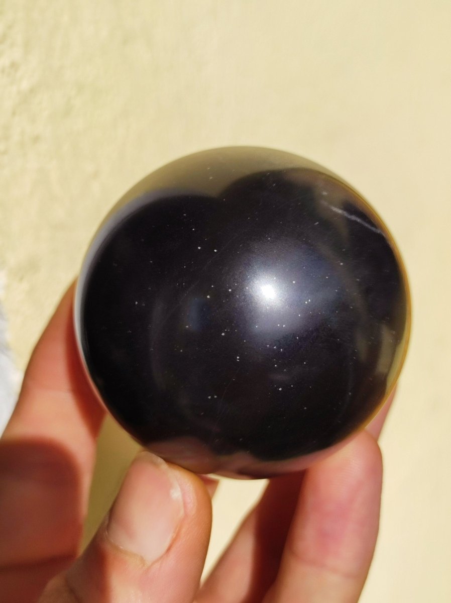 Midnight Lemurian Jade Schwarze Jade ~ Magische Edelstein Kugel Massage & Deko Sphere Crystal Heilstein Sammler Mineral Rund Ball Rarität - Art of Nature Berlin