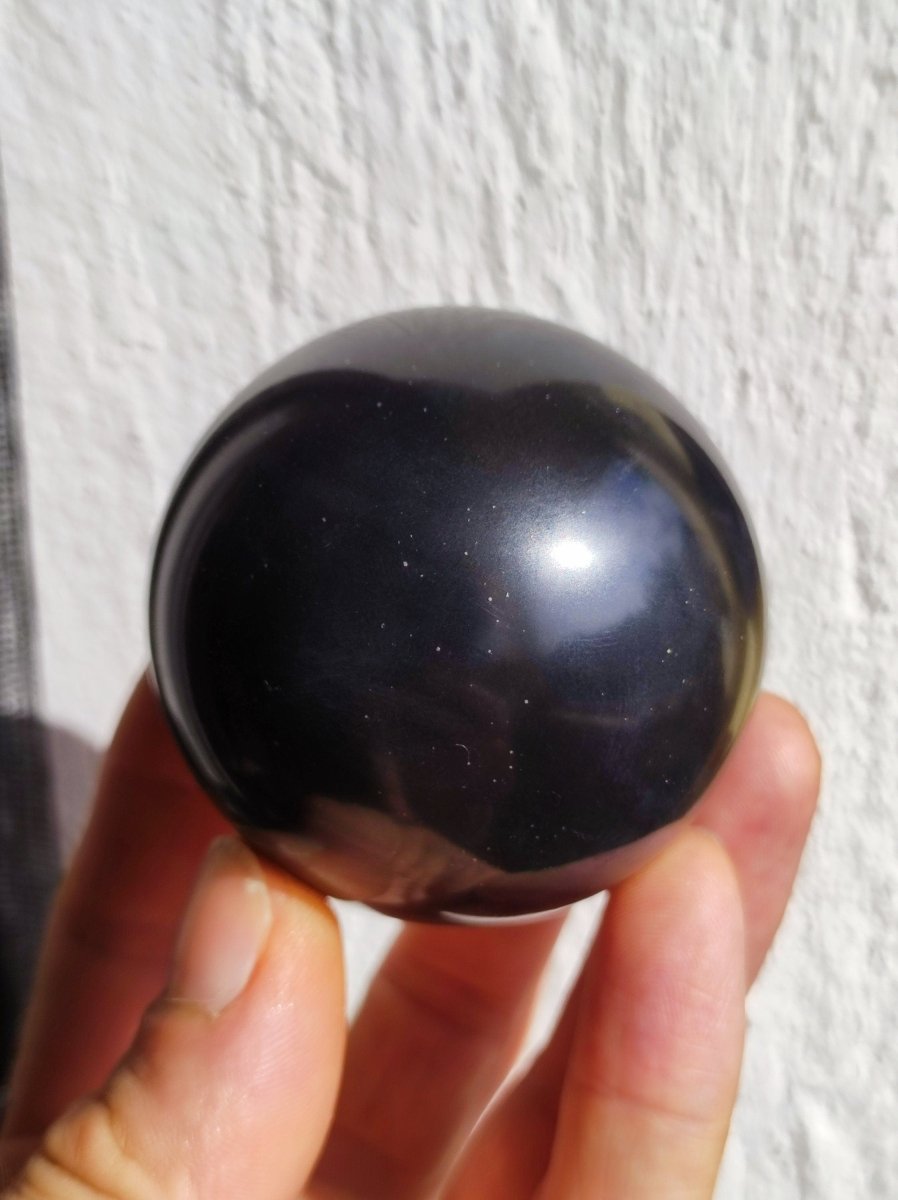 Midnight Lemurian Jade Schwarze Jade ~ Magische Edelstein Kugel Massage & Deko Sphere Crystal Heilstein Sammler Mineral Rund Ball Rarität - Art of Nature Berlin