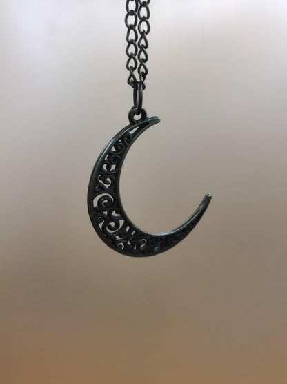 Mond Kette Anhänger Bronze Halbmond Geschenk Er Sie Frau Freundin Nacht HIPPIE GOA Boho Vintage Tibet Ethno Nature Energie Kraft Schmuck - Art of Nature Berlin