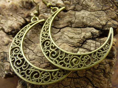 Mond Ohrringe Antik Bronze ~HIPPIE ~GOA ~Boho ~Ethno ~Nature - Art of Nature Berlin