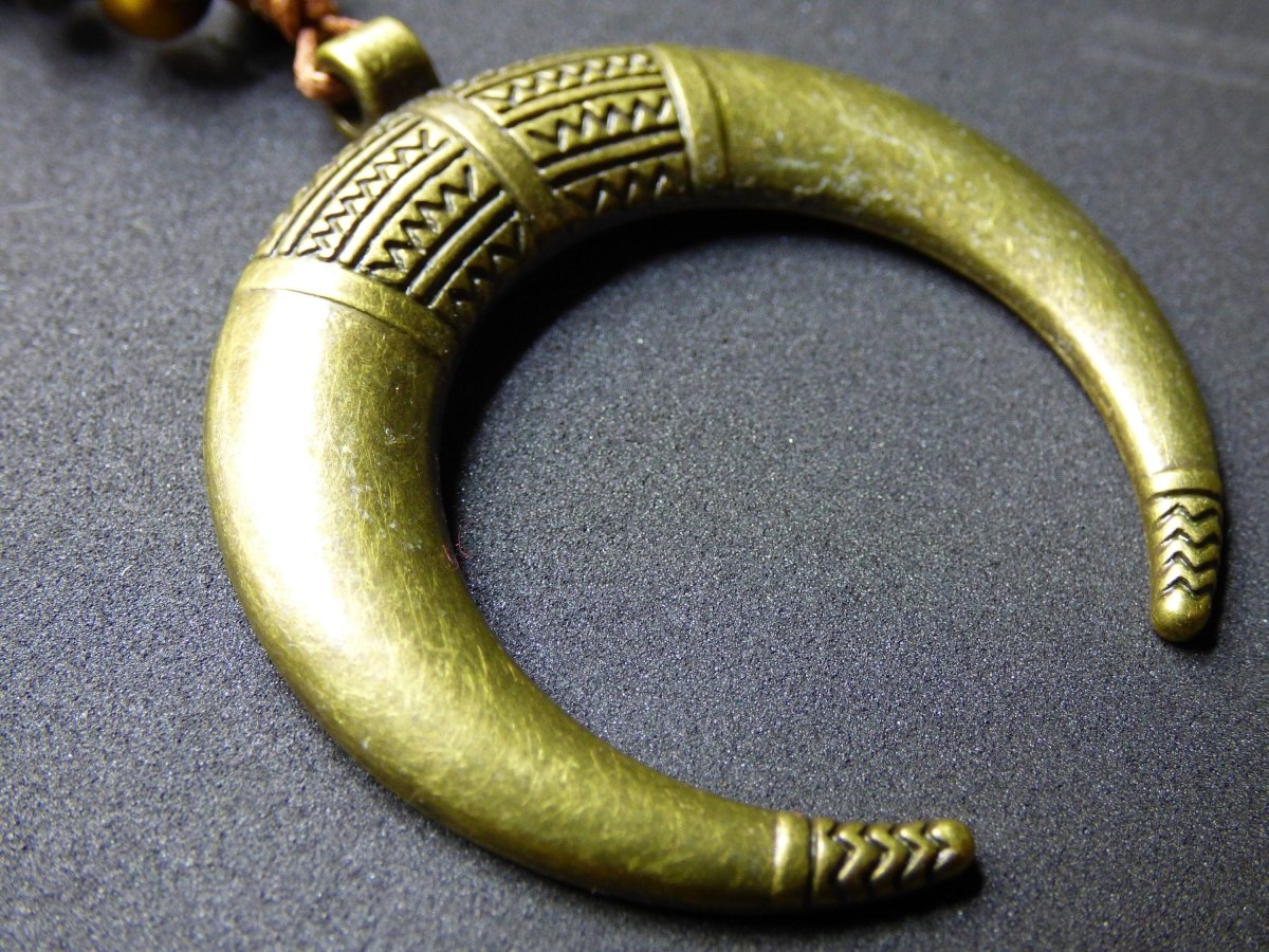 Mond Tigerauge Edelstein Kette Anhänger Bronze ~ Kette ~HIPPIE ~GOA ~Boho ~Tibet ~Ethno ~Nature - Art of Nature Berlin