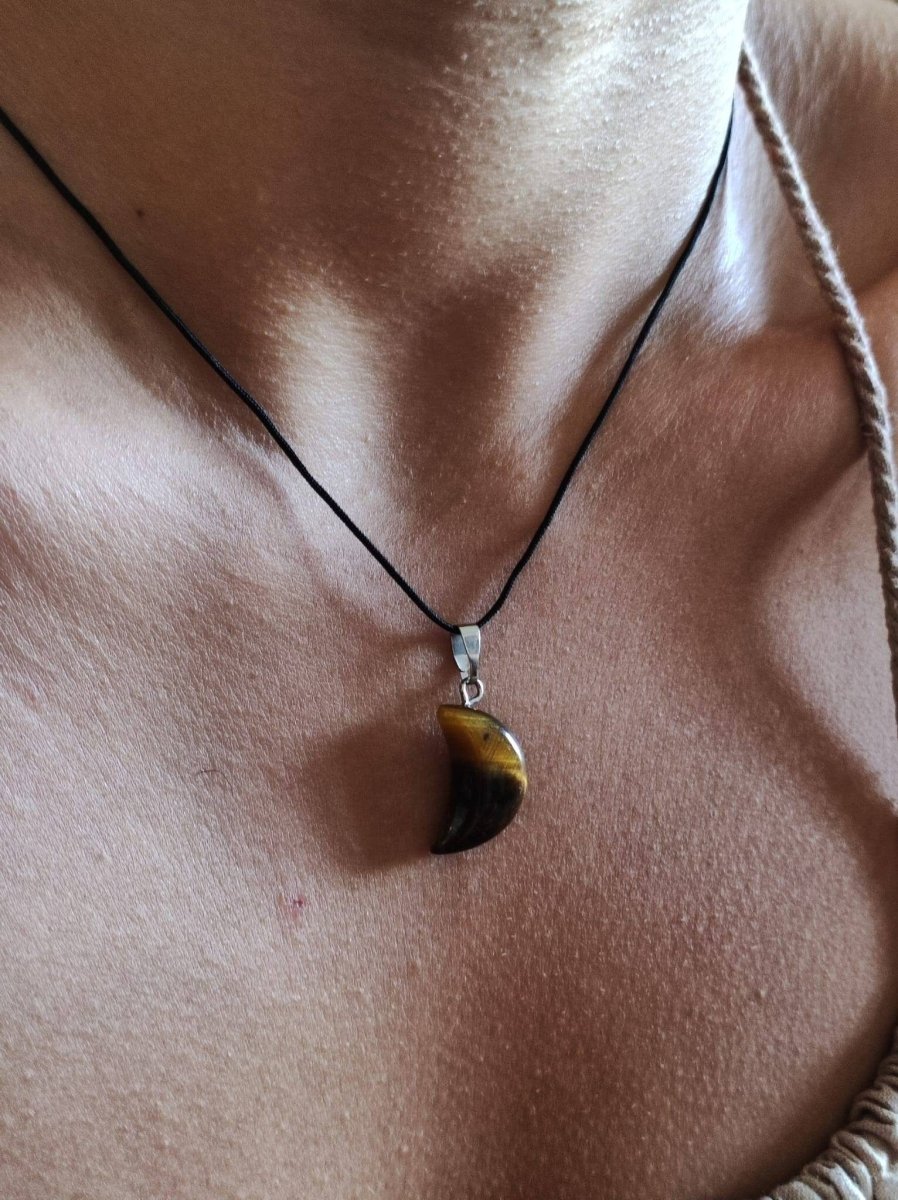 Mond~ Tigerauge Edelstein Kette ~HIPPIE ~GOA ~Boho ~Tibet ~Ethno ~Nature - Art of Nature Berlin